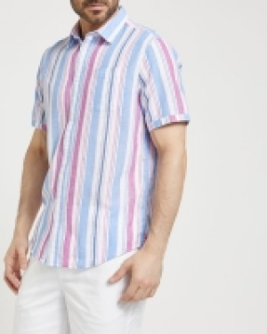 Regular Fit Linen Blend Short-Sleeved Shirt