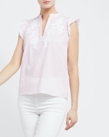 Dunnes Stores  Embroidered Sleeveless Top