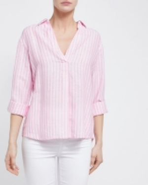 Placket Detail Linen Blend Shirt