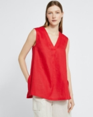 Carolyn Donnelly The Edit Sleeveless V-Neck Linen Top
