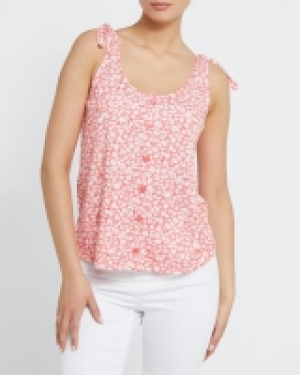 Buttoned Vest with Shoulder Ties