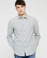 Dunnes Stores  Regular Fit Linen Blend Stripe Long-Sleeved Shirt