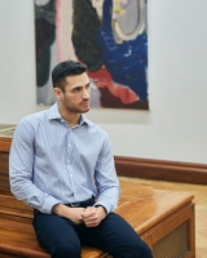 Paul Costelloe Living Navy Stripe Dobby Shirt