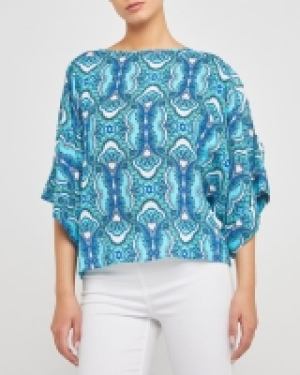 Boho Print Kimono Sleeve Top