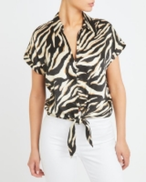 Animal Stripe Tie Top