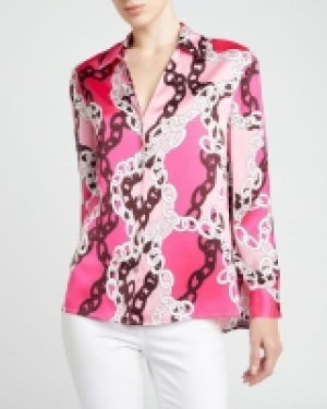 Chain Print Satin Shirt