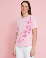 Dunnes Stores  Savida Hannah Flower Front T-Shirt
