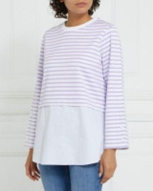 Dunnes Stores  Gallery Paloma Stripe Poplin Hem Top