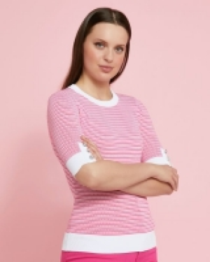 Dunnes Stores  Savida Jewel Button Stripe Jumper