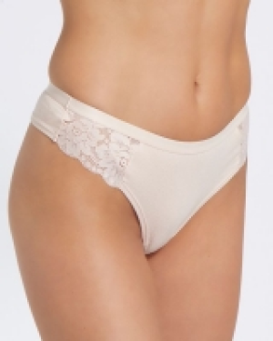 Cotton Side Lace Thongs - Pack Of 3