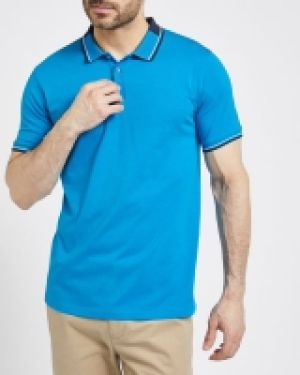 Slim Fit Stripe Placket Polo Shirt