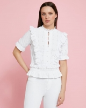 Dunnes Stores  Savida Bella Ruffle Short Sleeve Blouse