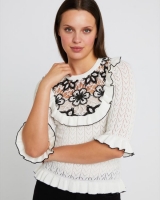 Dunnes Stores  Savida Edie Flower Crochet Ruffle Jumper