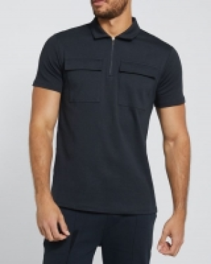 Dunnes Stores  Smart Essentials Quarter Zip Polo Shirt