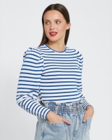 Dunnes Stores  Savida Stripe Top With Button Cuffs