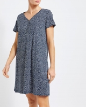 Dunnes Stores  V-Neck Cotton Button Nightdress