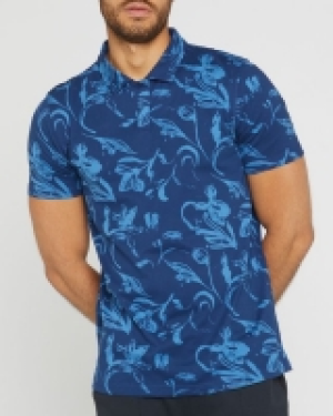 Cotton Printed Revere Collar Polo Shirt