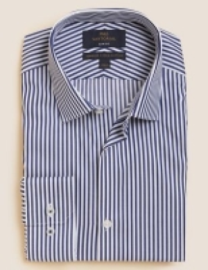 Marks and Spencer M&s Sartorial Slim Fit Pure Cotton Striped Shirt