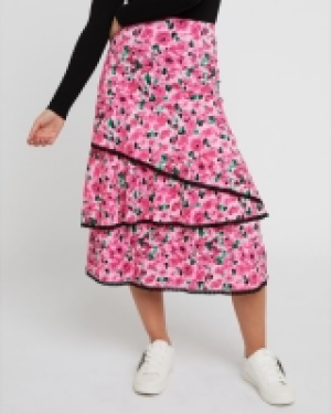 Dunnes Stores  Savida Midi Skirt With Lace Ruffles