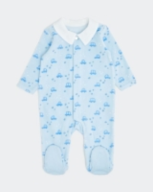 Cotton-Rich Collar Velour Sleepsuit (Newborn-12 months)