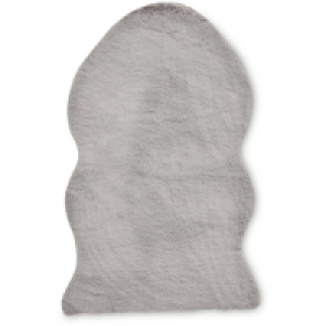 Aldi  Light Grey Faux Fur Rug