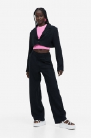 Linen-blend tailored trousers
