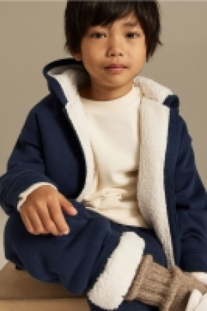 Lined zip-through hoodie
