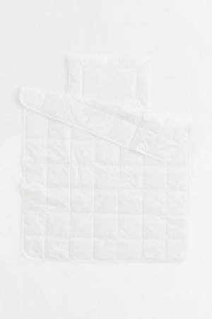 Cot duvet and pillow with cotton filling