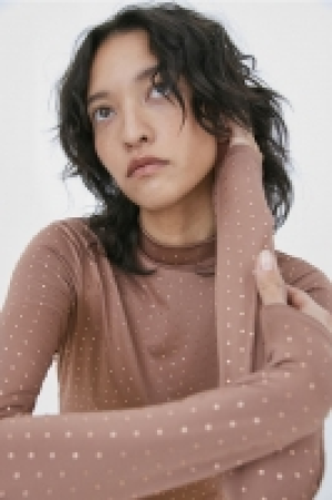 Rhinestone-embellished top
