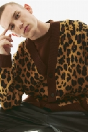 Oversized Fit Jacquard-knit cardigan