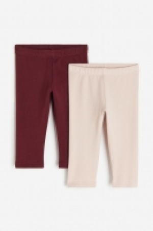 2-pack cotton leggings with brushed inside