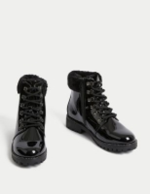 Marks and Spencer M&s Collection Kids Patent Freshfeet Ankle Boots (1 Large - 6 Large)