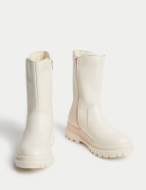 M&s Collection Kids Freshfeet Mid Calf Boots (13 Small - 6 Large)