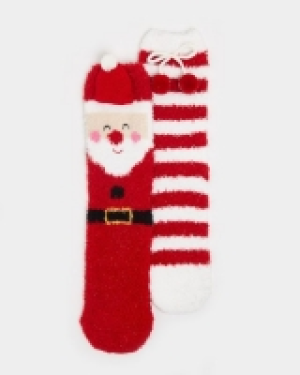 3D Christmas Fleece Socks (Pack Of 2)