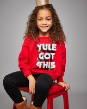 Christmas Slogan Sequin Top (3-14 years)