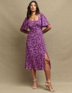 Nobodys Child Floral Angel Sleeve Midi Tea Dress