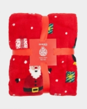 Dunnes Stores  Christmas Printed Fleece Throw