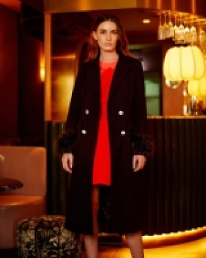 Savida Naomi Feather Cuff Coat