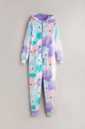 HM  Patterned pile all-in-one suit