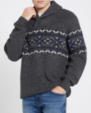 Dunnes Stores  Shawl Collar Fair Isle Jumper