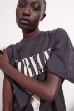 HM  Long printed T-shirt