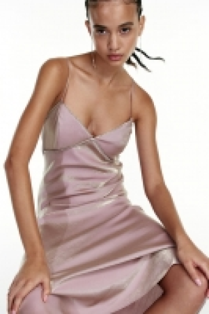 Rhinestone-embellished satin dress