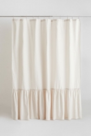 Flounce-trimmed shower curtain