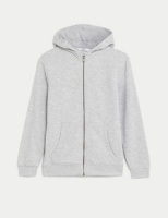 Marks and Spencer M&s Collection Unisex Cotton Rich Zip Through Hooded (6-16 Yrs)