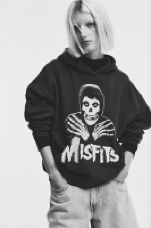 Oversized motif-detail hoodie