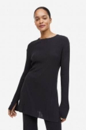 Ribbed viscose-blend top