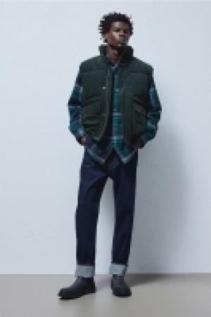 Corduroy puffer gilet