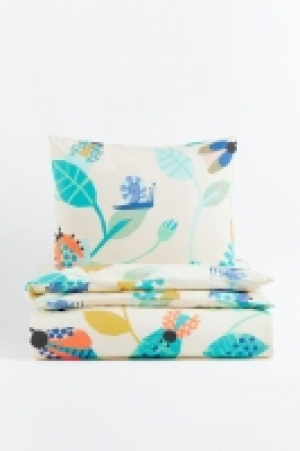 Patterned cotton duvet cover set