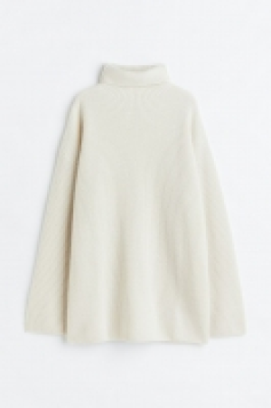 Ribbed cashmere polo-neck jumper