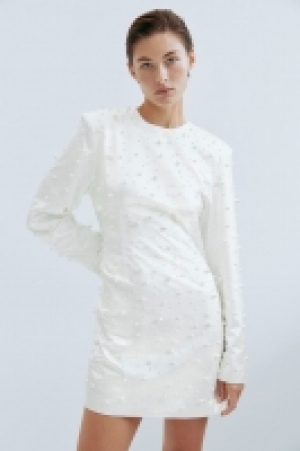 Bead-embellished satin dress